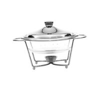 YUSSEQDD Chafing dishes et chauffe-plats idéaux pour les réceptions, alliant fonctionnalité et élégance. Plats ronds, service de buffet avec couvercle en, Argent, 20.3 x 32.8 cm