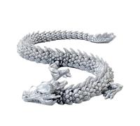 YUSSEQDD Choix de Cadeau avec Fabrication Artistique, modèle de Dragon Mobile, Dragon Chinois imprimé en 3D, Ornements, Jouet en Plastique, Argent, 45CM