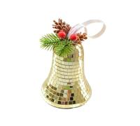 YUSSEQDD Cloche de Noël dorée avec nœuds, élégante et polyvalente, couleur facile à utiliser pour les fêtes, la décoration intérieure et les porte-clés, Doré