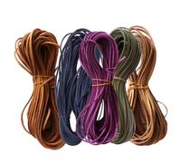 YUSSEQDD Cordon en cuir suédé, velours coréen, apprêts pour bijoux, fils doux et lisses, 4 mètres chacun. Fournitures pour loisirs créatifs, perles décoration. Vous recevrez 5 cordons de 5 couleurs