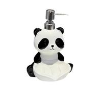 YUSSEQDD Distributeur de savon liquide avec pompe, style panda original, pour vos savons liquides et organiser votre plan de travail. Élégant distributeur lotion en céramique avec porte-savon.