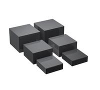 YUSSEQDD Ensemble de 6 présentoirs de buffet différentes tailles pour organiser et présenter des aliments, des photographies artistiques et supports d'exposition en acrylique avec fond creux, Noir