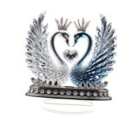 YUSSEQDD Figurine de Cygne élégante pour la Saint-Valentin, décoration créative et élégante pour la Maison Le Bureau, idée Cadeau Romantique, Cygne décoratif à Poser sur Un Bureau.