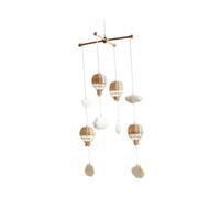 YUSSEQDD Mobile pour bébé en montgolfière en rotin avec Pendentif, Superbe luminaire décoratif pour Chambre d'enfant, Jeu de la Petite enfance, Fournitures de