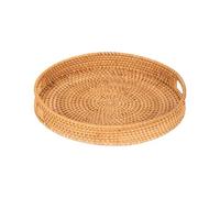 YUSSEQDD Panier de rangement en rotin tissé à la main, mélange décoratif avec arrangements de table avec une forme artisanale unique et ronde, plateau organisateur panier tissé à la main, décoration