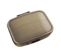 YUSSEQDD Pilulier rectangulaire à 2 compartiments, petit format, idéal pour les voyages. Il est doté d'un support de rangement en métal résistant pour les huiles de poisson et pastilles à la menthe.