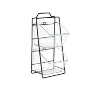 YUSSEQDD Support de rangement sur la cuisinière, stockage de dosettes café pour le bureau, la maison, l'oignon, le gingembre et l'ail, 2 grilles