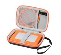 YUSSOT Étui compatible avec disque dur externe portable LaCie Rugged Mini 1 To/2 To/4 To/5 To, étui de transport pour disques durs pour Mac et PC, orange (étui uniquement)