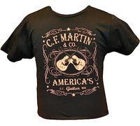 Yustery C F Martin Clothing T-Shirt Double Guitare Noir XL, 2noir, Homme