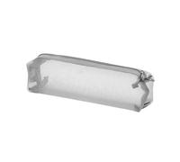 YUSUZH 10Pcs Simple Transparent Grid Zipper Pencil Case Solid Color Cosmetic Storage Mesh Pen Bag Stationery Tool pour Scolaires(Gray 01)