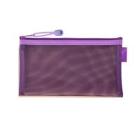 YUSUZH 10Pcs Transparent Mesh Cosmetic Storage Bag Clear Zipper Pencil Case Portable Travel Toiletries Handbag Stationery Pen pour Scolaires(Purple)