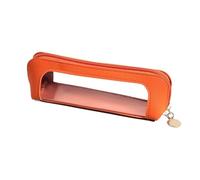 YUSUZH 5Pcs Pencil Case Holder Transparent Windowed Stationery Bag Student Large Capacity Storage Pouch Back to School pour Scolaires(Orange)