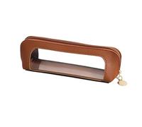 YUSUZH 5Pcs Pencil Case Holder Transparent Windowed Stationery Bag Student Large Capacity Storage Pouch Back to School pour Scolaires(Bronw)