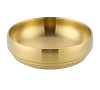 YUSUZH Bol à nouilles froides Double couche en acier inoxydable, paroi, isolation sous vide, bol Ramen, salade, fruits 2 pièces pour Préparation et Service(21cm golden)