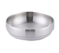 YUSUZH Bol à nouilles froides Double couche en acier inoxydable, paroi, isolation sous vide, bol Ramen, salade, fruits 2 pièces pour Préparation et Service(19cm silvery)