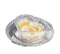 YUSUZH Bol en verre Transparent, assiette à Dessert perlée for petit déjeuner, bol, gâteau for salade de fruits, vaisselle cuisine pour Préparation et Service(Clear Bowls and dishes-1set)