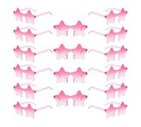 YUSUZH Lot de 16 lunettes soleil sans monture en forme d'étoile, tendance, dégradées, idéales for la plage et les vacances pour Fête d'anniversaire(Pink)