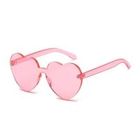 YUSUZH Lot de 20 lunettes soleil en forme cœur for femmes et hommes, sans monture pour Fête d'anniversaire(Pink)