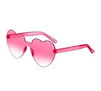 YUSUZH Lot de 20 lunettes soleil en forme cœur for femmes, monture sans, verres transparents teintés, colorées pour Fête d'anniversaire(Gradient rose)