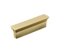 YUSUZH Lot de 4 poignées meubles modernes for placards, commodes, portes d'armoires, tiroirs pour Armoire, Commode, Cuisine(Brass Gold 64.0mm)
