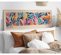 YUSUZHU Affiche à découpes de fleurs : Impression d'exposition, toile panoramique murale pour lit, tableau vintage célèbre (35 x 105 cm/cadre intérieur)