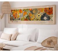YUSUZHU Affiche panoramique abstraite de fleurs - Art mural contemporain japonais sur toile pour la décoration de chambre. Peinture, affiche murale (30 x 90 cm/sans cadre)