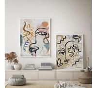 YUSUZHU Affiches et impressions rétro de Matisse, peinture murale abstraite avec visage humain, graffiti, images pour décoration de chambre nordique, 40 x 60 cm, sans cadre