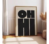 YUSUZHU Impression sur toile avec citation « Oh Salut », typographie moderne, décoration esthétique pour bureau et chambre (60 x 90 cm, sans cadre)