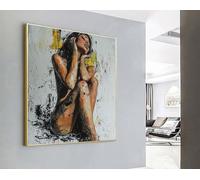 YUSUZHU Impression sur toile représentant une femme nue, peinture à l'huile, décoration murale, photo sur toile, affiches de décoration pour chambre de fille, 70 x 100 cm, sans cadre