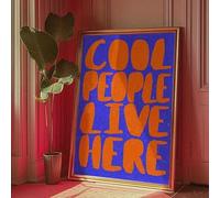 YUSUZHU Peinture décorative, affiches, art mural, affiche vintage sur toile « Cool People Live Here » - Pop Art des années 70, imprimé journal vintage (80 x 110 cm, sans cadre)