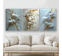 YUSUZHU Peintures et impressions de papillons blancs nordiques, affiches et fleurs, toile murale, images d'art mural pour salon, décoration d'intérieur, 60 x 80 cm, sans cadre