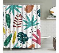 YUSUZHU Rideau de Douche à Feuilles : décoration de Salle de Bain Moderne avec imprimé végétal, Installation Facile pour Les salles de Bain, Long et Large, Abat-Jour Opaque, 150 x 200 cm (l x H)