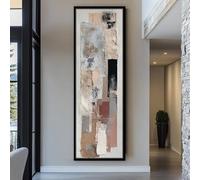 YUSUZHU Tableau abstrait vertical allongé pour bureau, toile haute et étroite pour salle à manger ou chambre, œuvre d'art allongée et étroite (50 x 150 cm/sans cadre)