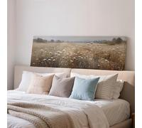 YUSUZHU Tableau de champ de fleurs sauvages, toile panoramique grand format, impression encadrée horizontale, art grand format, style ferme, salon (35 x 105 cm/cadre intérieur)