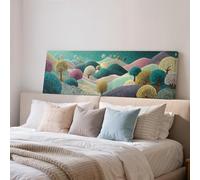 YUSUZHU Tableau panoramique sur toile représentant un paysage, avec des collines et des arbres, style bohème, idéal pour décorer une chambre d'enfant (30 x 90 cm, sans cadre).