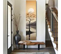 YUSUZHU Tableau représentant un arbre long et étroit, toile murale haute et étroite, tableau vertical allongé, grande impression de peinture, toile de paysage (45 x 135 cm/sans cadre)