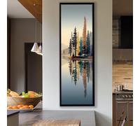 YUSUZHU Tableau représentant un arbre long et étroit, toile murale haute et fine - Impression verticale longue et étroite, art mural nature, peinture sur toile (45 x 135 cm/sans cadre)