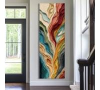 YUSUZHU Tableau sur toile haute et fine, tableau mural long et étroit, art vertical, tableau sur toile encadrée pour bureau, hall ou chambre (30 x 90 cm/cadre intérieur)