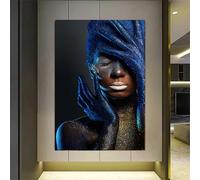 YUSUZHU Toile de femmes africaines, portraits, affiches et impressions, images murales abstraites et sexy pour décoration de salon, 80 x 110 cm, sans cadre