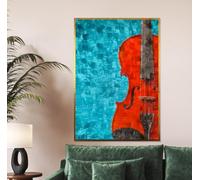 YUSUZHU Toile « Élégance du violon », Décoration murale instrument de musique, Œuvre d'art représentant un violon, Toile décorative, Affiches et impressions (40 x 60 cm/Sans cadre)