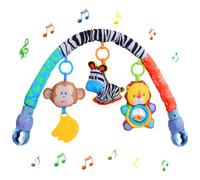 yusvwkj Arche pour bébé de 0 à 6 mois, jouets pour poussette et landau avec hochet/couineur musical sensoriel à suspendre pour berceau, poussette, jouets pour nouveau-né, garçons et filles