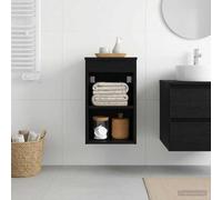 YUTAASU In-Between Armoire de salle de bain en chêne noir 30 x 44,5 x 50 cm | En bois, robuste, design compact, pour l'intérieur, peut être monté avec un tournevis