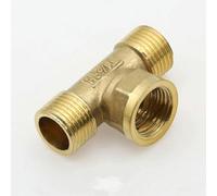 YUTBG Raccord de Tuyau en Laiton pour plomberie pneumatique, Filetage mâle/Femelle 1/8" 1/4" 3/8" 1/2" Type T Raccords en cuivre Adaptateur Eau, Huile, gaz-MFM-1/2
