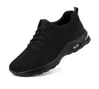 YUTCRE Chaussures de Sécurité Homme Femme Travail Chaussure Legere Coussin d'air Baskets de Sécurité Embout Acier (Color : Black, Size : 45 EU)