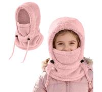 Yutdeng Cagoule d'hiver Enfants Thermique Bonnet Enfant Fille Garçon Mignon | Balaclava Cache Cou Coupe-Vent Teddy Peluche Chapeaux Écharpe Filles Garçons Réglable Chapeau de Ski Capuche 3-10 Ans