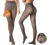 Yutdeng Collant Polaire Femme Effet Transparent Collant Femme Hiver Collants Femme Thermiques Faux Translucide Legging Chaud Pantalons Épais Doublés Tight Taille Haute Extensibles Confort en Plein Air