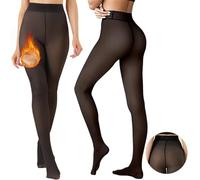 Yutdeng Collant Polaire Femme Effet Transparent Collant Femme Hiver Collants Femme Thermiques Faux Translucide Legging Chaud Pantalons Épais Doublés Tight Taille Haute Extensibles Confort en Plein Air