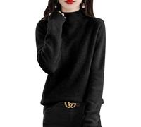 Yutdeng Pull Femme Hiver Pull en Tricot Pullover col Roulé Elegant Sous Pull en Maille Léger Chandails Ajusté Chic Pulls Tricoté Top Chaud Haut Manches Longues d'Hiver Automne Doux Sweater Décontracté