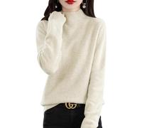 Yutdeng Pull Femme Hiver Pull en Tricot Pullover col Roulé Elegant Sous Pull en Maille Léger Chandails Ajusté Chic Pulls Tricoté Top Chaud Haut Manches Longues d'Hiver Automne Doux Sweater Décontracté
