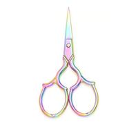 Yutoner Ciseaux de broderie - Ciseaux de couture pointus en acier inoxydable pour loisirs créatifs, travaux d'art, travaux d'aiguille, point de croix (arc-en-ciel - 9,4 cm)